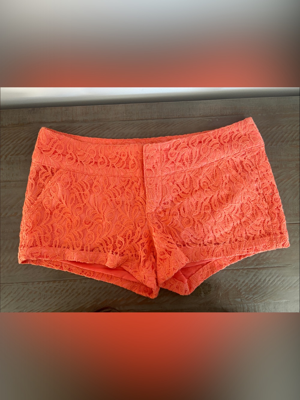 Women’s Orange/Coral Lace Shorts (Sz 9)